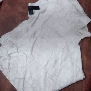 Distressed White Tee